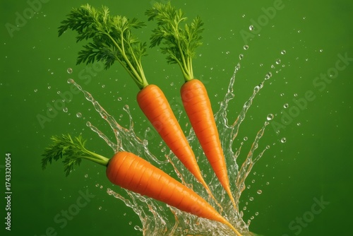 Carrot Splash with Green Tops