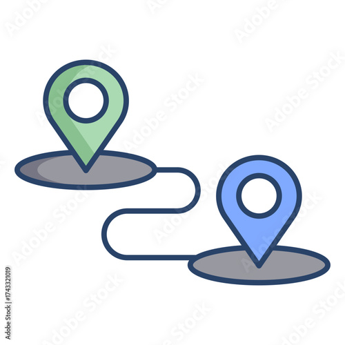 navigate map linear color icon design