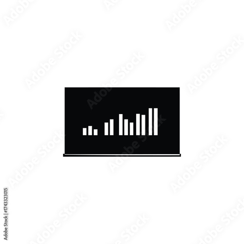 Abstract graphic representation of increasing data bars on a black background