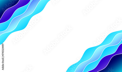 Wavy line pattern. Modern blue wavy for banner. Abstract ocean wavy lines background. Gradient wavy lines pattern background. Curved gradient line artwork. Wave line vector illustration.
