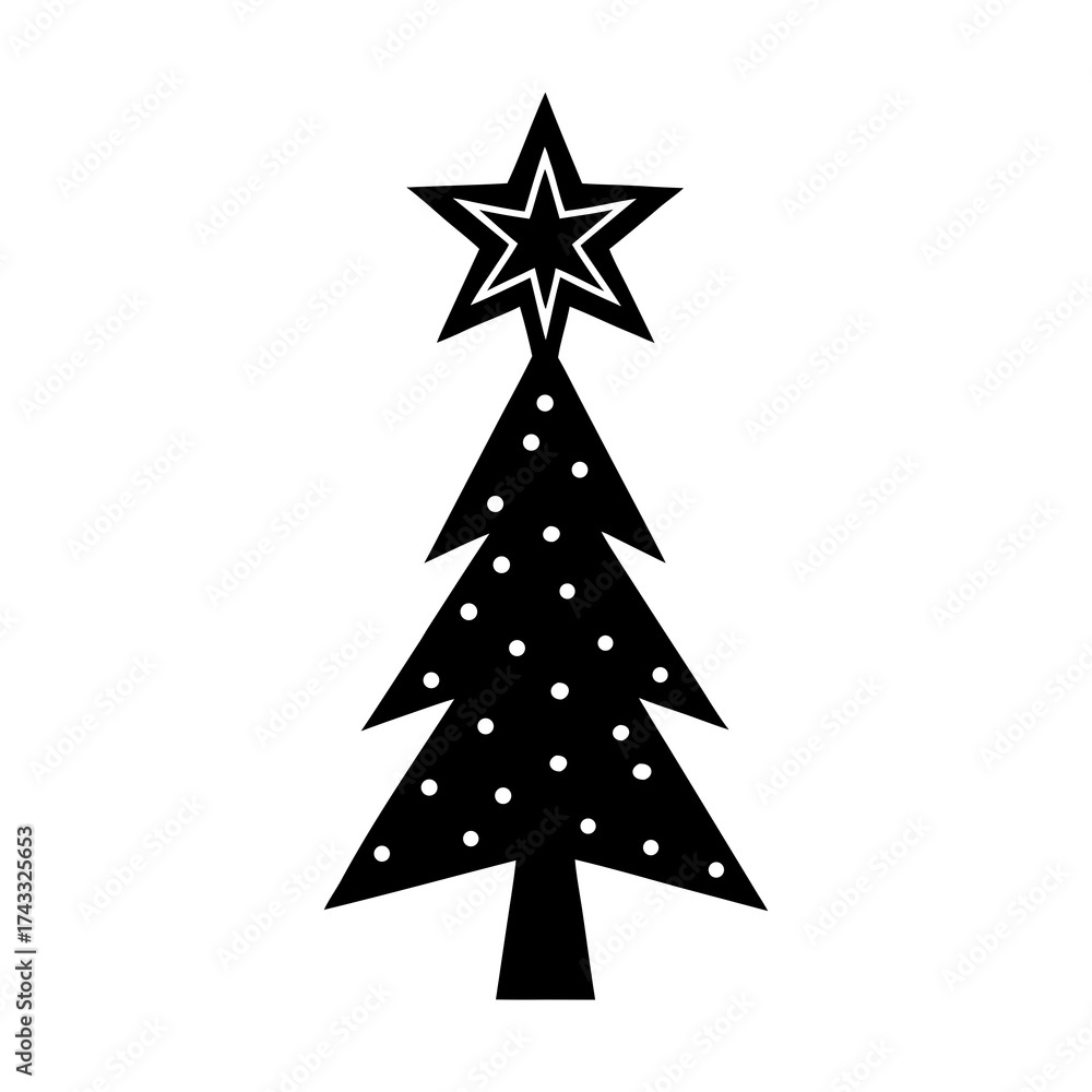 Fototapeta premium christmas tree with star