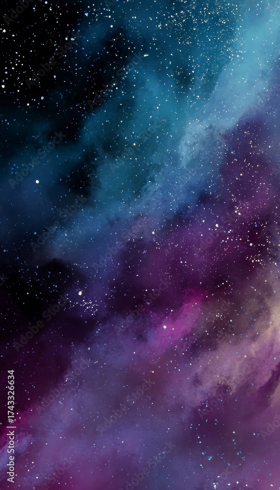 Fototapeta premium Colorful Cosmic Galaxy Background with Stars