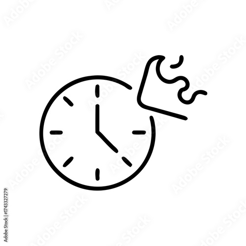 Clock with flame and crown symbolizing urgency or importance  