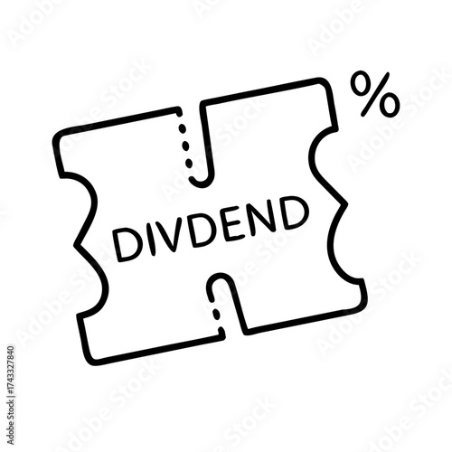 Dividend ticket symbolizing financial returns and investment profits  
