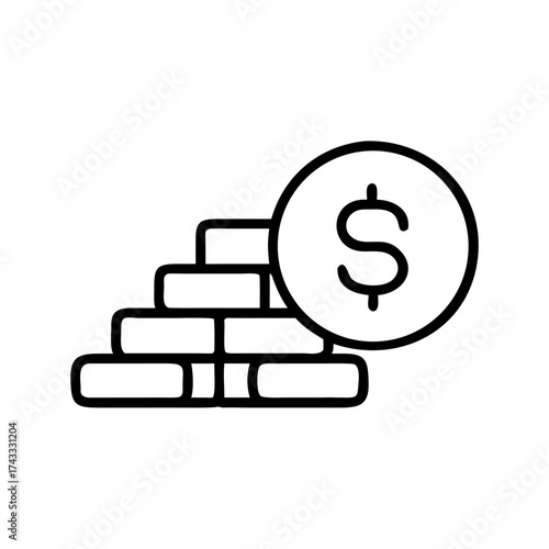 Gold bars and dollar sign illustrating wealth and investment  