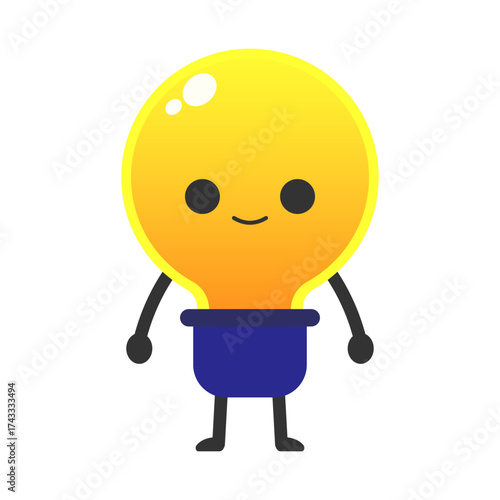Cartoon Light Bulb Character Illustration