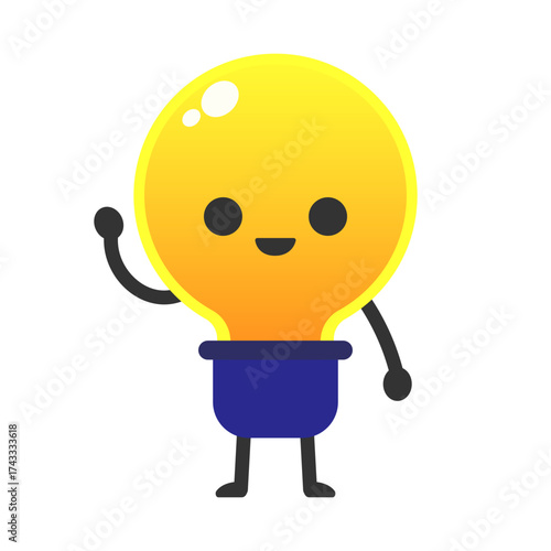 Cartoon Light Bulb Character Illustration