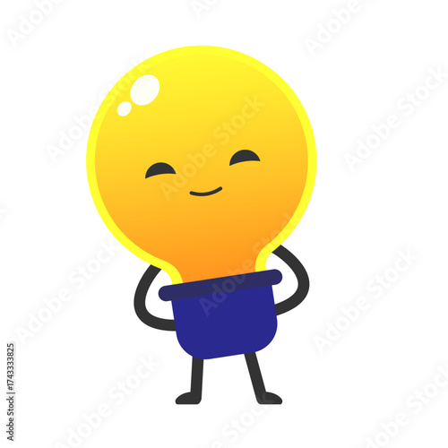 Cartoon Light Bulb Character Illustration