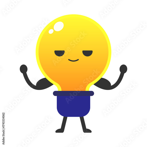 Cartoon Light Bulb Character Illustration