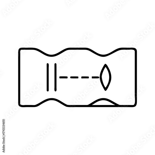 Icon of a pencil sharpener in minimalistic line design  