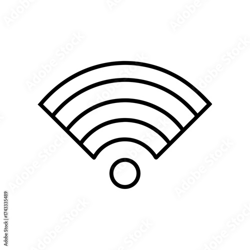 Icon of wifi signal with circle base on transparent background