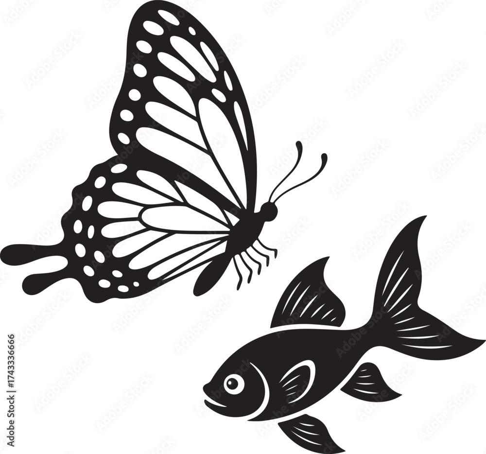 Obraz premium fish on a black background