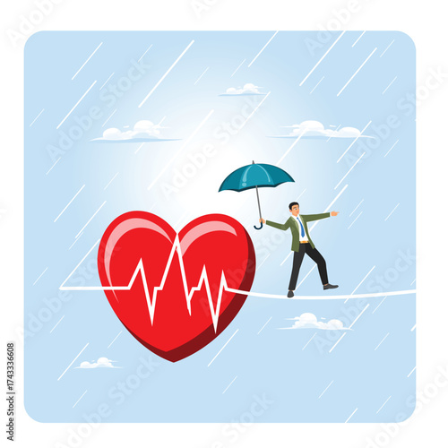 Healthcare protection concept, patient security and illness care.