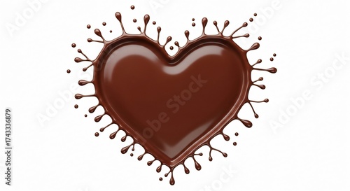 Indulge in decadent chocolate heart with stunning vibrant splash effect