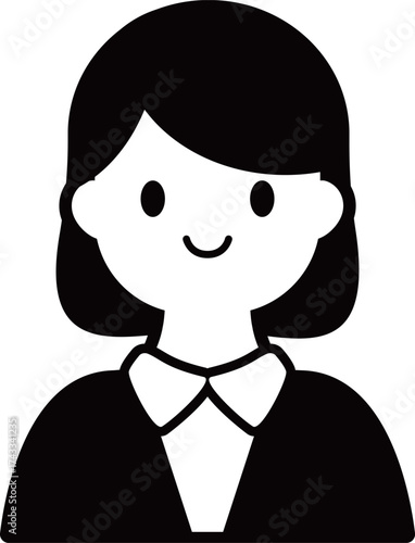 スーツ姿の女性アイコン　モノトーン