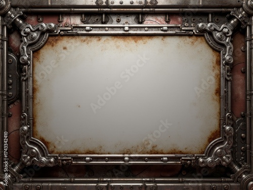 Blank signboard made of rus...