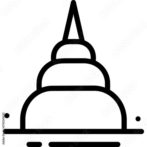 Minimalistic sand pagoda icon design