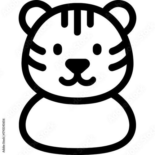 Minimalistic zodiac tiger icon