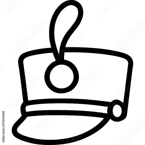 Minimalistic marching band hat icon