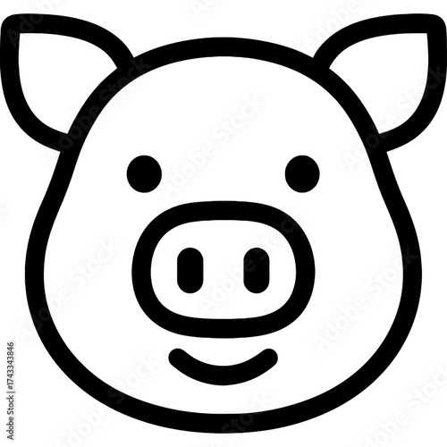 Minimalistic zodiac pig icon