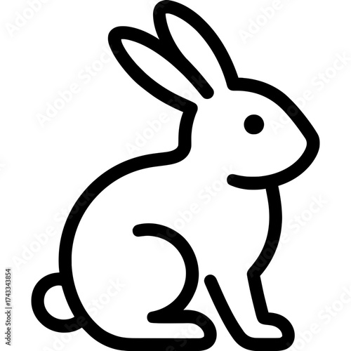 Minimalistic zodiac rabbit icon