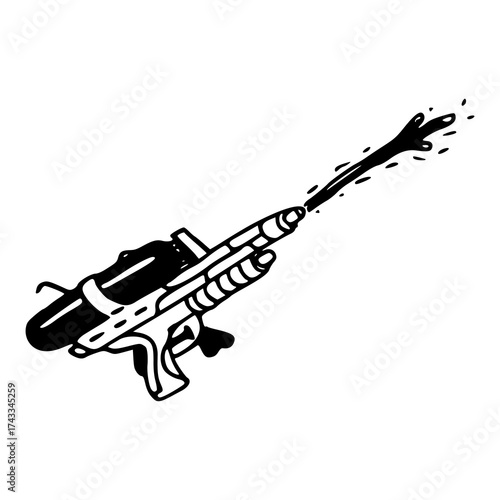 water gun shooting water illustration