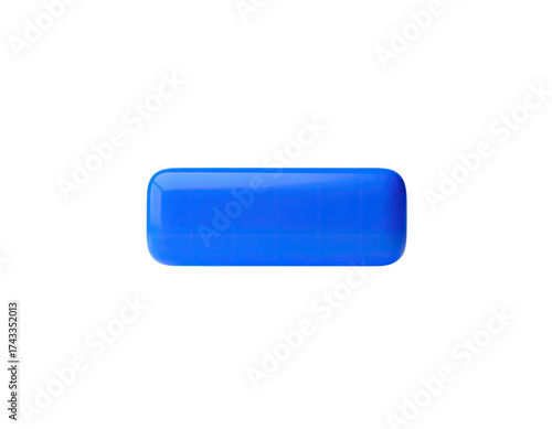 Glossy, vibrant blue rectangular shape with rounded corners against a black backdrop