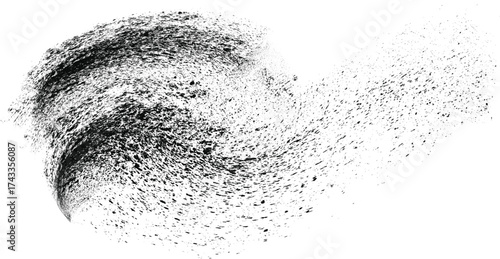 Dark noise granules. Black grainy texture isolated on white background. Dust overlay. Digitally generated image. Vector design elements..eps10