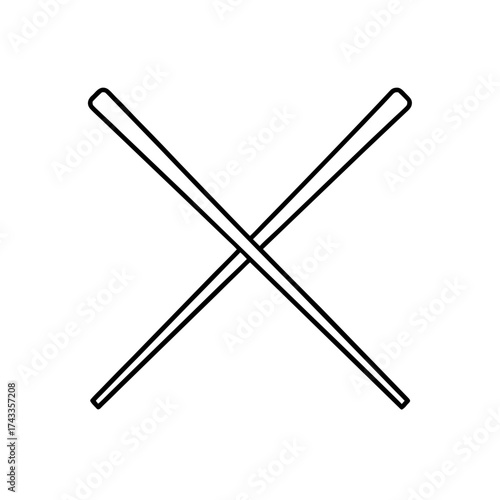 chopsticks icon line art vector illustration on transparent background