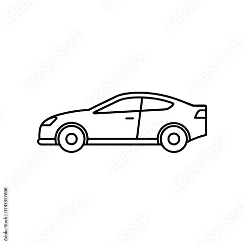 electric car icon line art vector illustration on transparent background