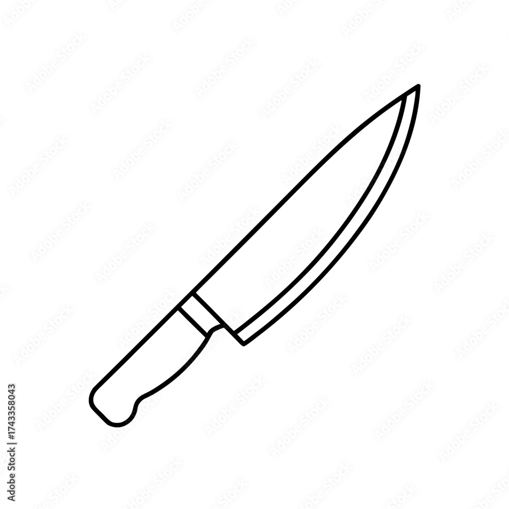 knife icon line art vector illustration on transparent background