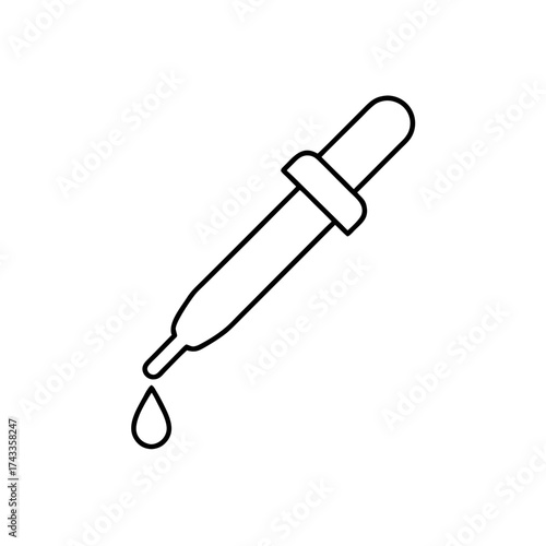 medicine dropper icon line art vector illustration on transparent background