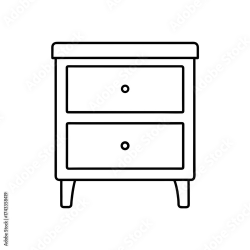 nightstand icon line art vector illustration transparent background