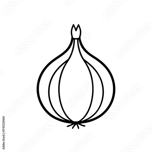 onion icon line art vector illustration transparent background