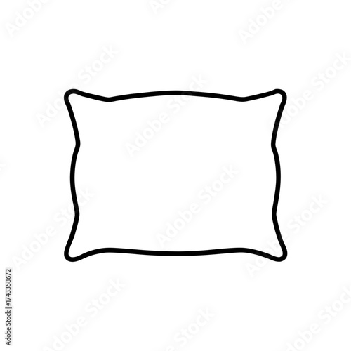 pillow icon line art vector illustration transparent background