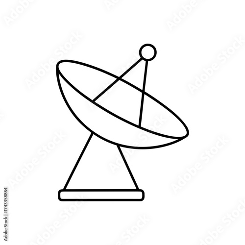 radar dish icon line art vector illustration on transparent background