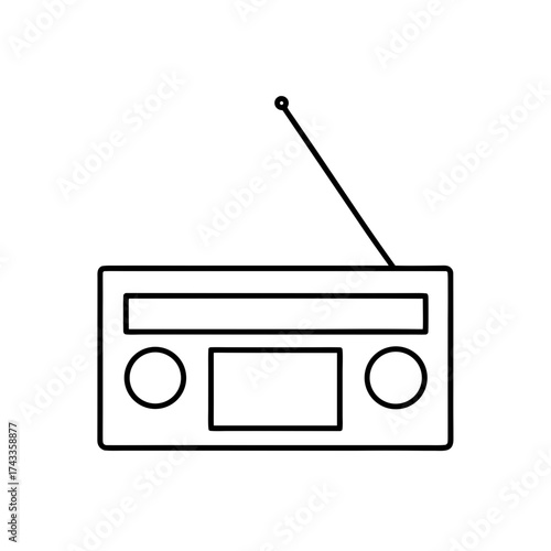 radio icon line art vector illustration on transparent background
