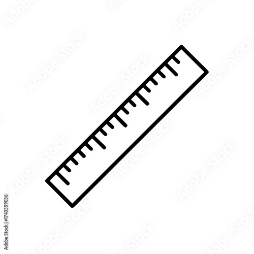 ruler icon line art vector illustration on transparent background