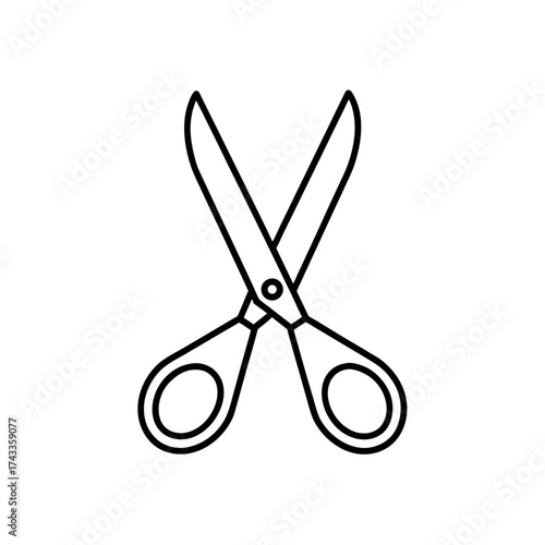 scissors icon line art vector illustration on transparent background