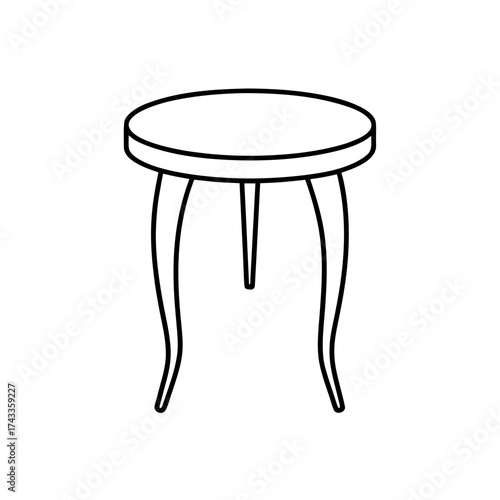 side table icon line art vector illustration on transparent background