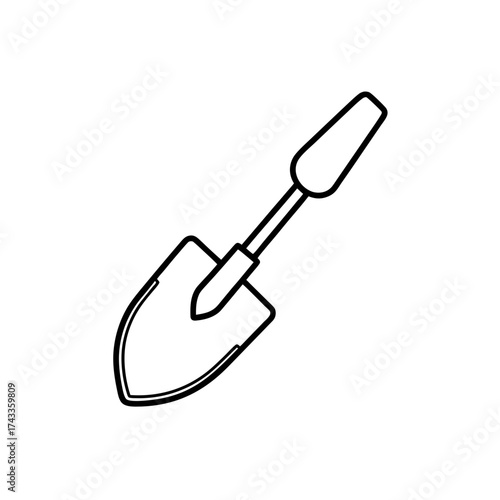trowel icon line art vector illustration on transparent background