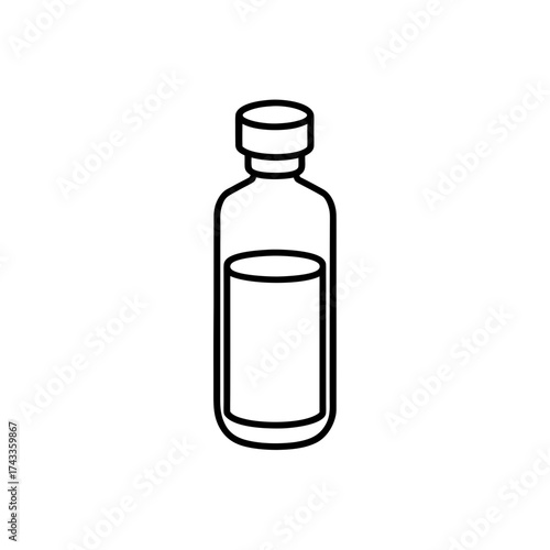 vaccine vial icon line art vector illustration on transparent background