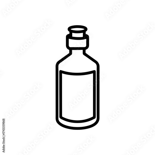 vaccine bottle icon line art vector illustration on transparent background