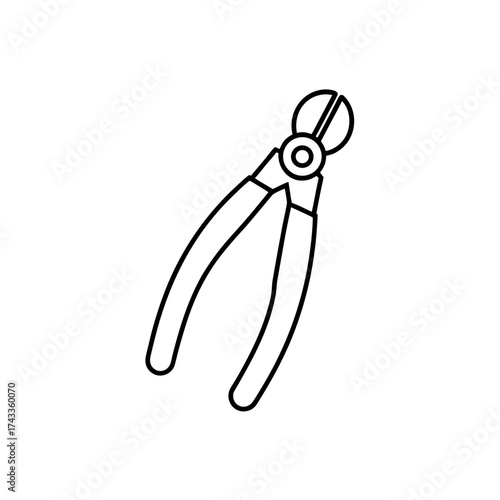 wire cutter icon line art vector illustration on transparent background
