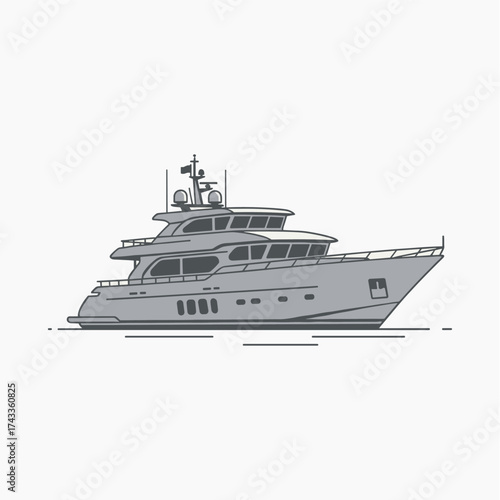 Yacht icon logo flat vector design