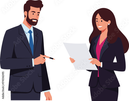 Business colleagues discussing project, office teamwork communication, professional collaboration, workplace conversation, leadership guidance, employee engagement, corporate partnership
