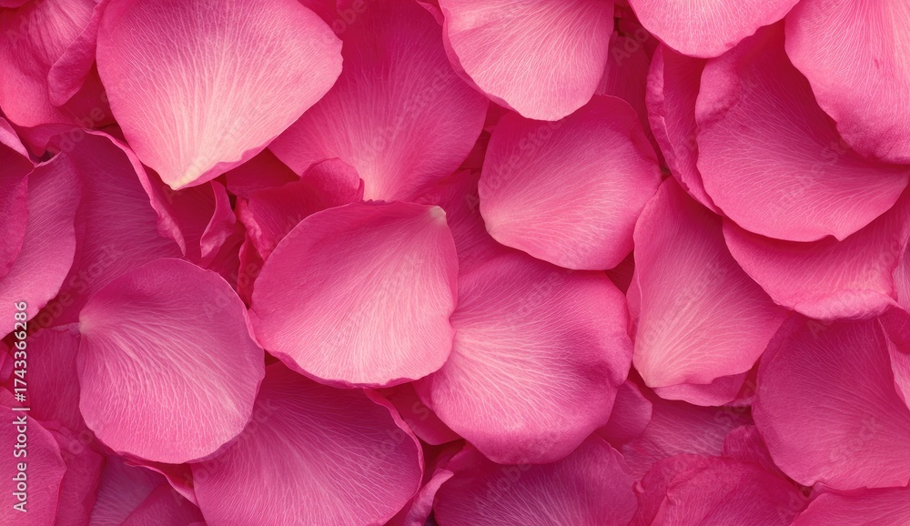 Obraz premium Close-up of many vibrant pink rose petals
