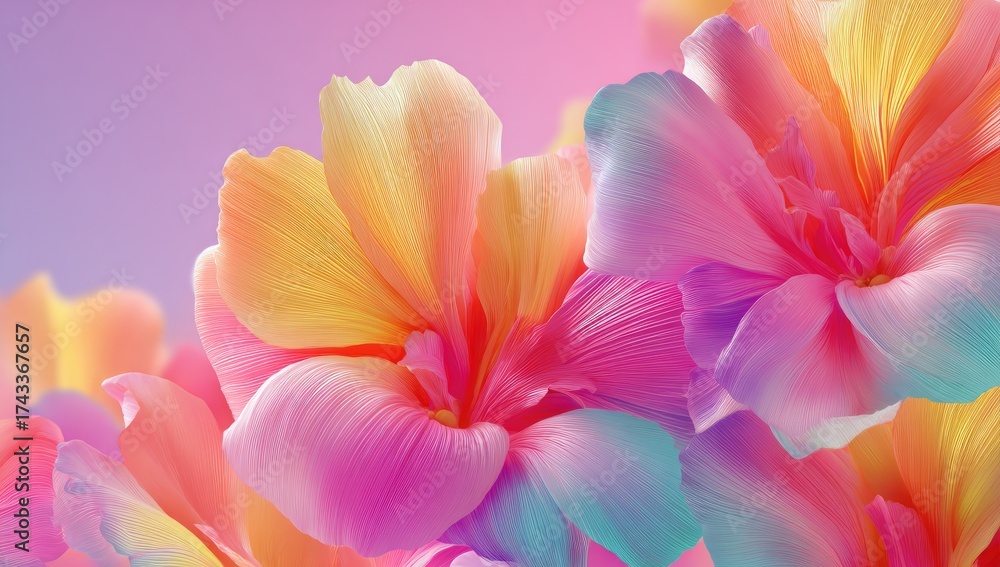 Fototapeta premium Close-up vibrant colorful flower petals