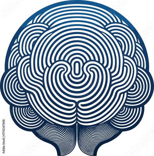 New Year Wellness Detox blue spiral shell brain icon for mindful focus practice