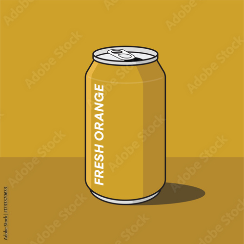 Soda can fresh orange soda cola coke cartoon vector